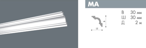 Лёгкий потолочный плинтус (лёгкая лепнина)