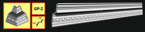 картинка Плинтус потолочный GP- 2 <113*113> (12шт) от магазина