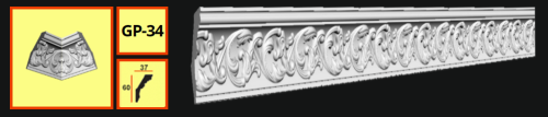 картинка Плинтус потолочный GP-34 <60*36> (56шт) от магазина
