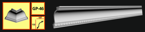 картинка Плинтус потолочный GP-46 <132*107> (12шт) от магазина
