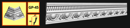картинка Плинтус потолочный GP-45 <99*47> (24шт) от магазина