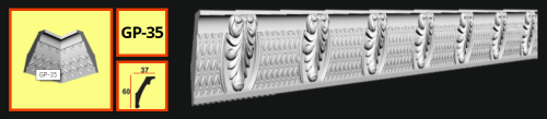 картинка Плинтус потолочный GP-35 <60*37> (46шт) от магазина