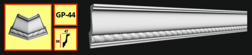 картинка Плинтус потолочный GP-44 <99*47> (28шт) от магазина