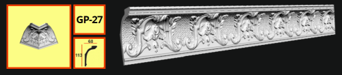 картинка Плинтус потолочный GP-27 <113*68> (16шт) от магазина