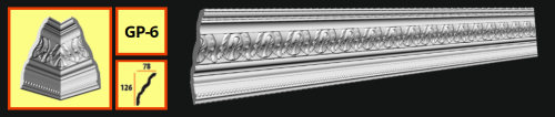картинка Плинтус потолочный GP-6 <126*78> (20шт) от магазина