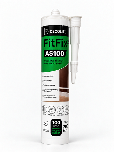 Клей Decolite AS100 FitFix акриловый белый 290мл