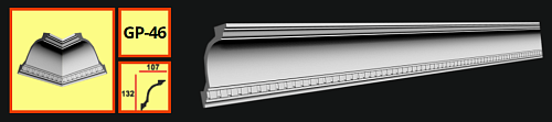 картинка Плинтус потолочный GP-46 <132*107> (12шт) от магазина
