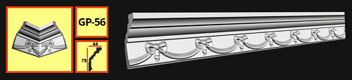 картинка Плинтус потолочный GP-56 <79*44> от магазина