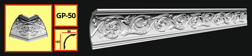 картинка Плинтус потолочный GP-50 <102*80> (18шт) от магазина