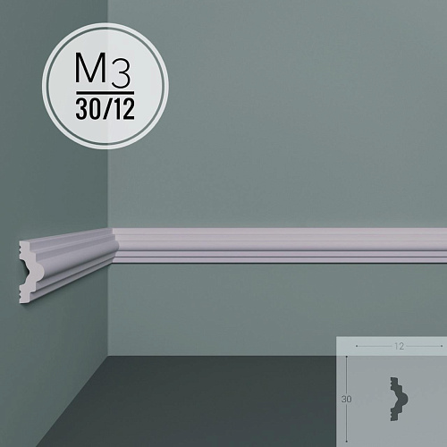 картинка Молдинг XPS POLYMER M 3 30/12 <30*12> от магазина