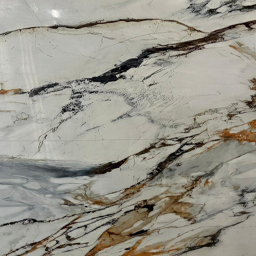 картинка Гибкий мрамор Каррара-112 с двойным лаком 2,5мм 1,2м*2,8м DUROFLEX от магазина