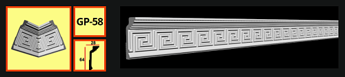 картинка Плинтус потолочный GP-58 <64*28> от магазина