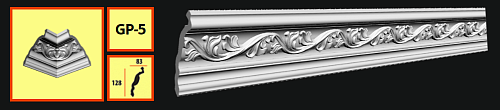 картинка Плинтус потолочный GP- 5 <128*83> (16шт) от магазина