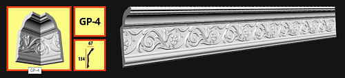 картинка Плинтус потолочный GP- 4 <134*67> от магазина