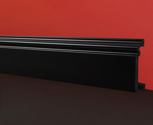 картинка  Плинтус Декор С01-1 черный матовый КОМПОЗИТ 100мм 2,5м от магазина