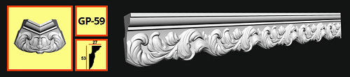 картинка Плинтус потолочный GP-59 <53*27> от магазина