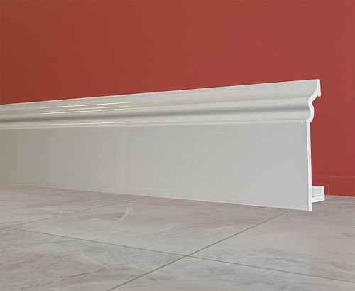 картинка Плинтус Декор С02-1 серый глянец 80мм 2,4м от магазина