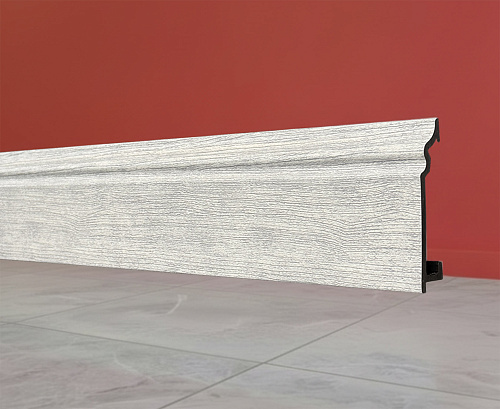 картинка Плинтус Декор С02-1 ясень серый 80мм 2,4м от магазина