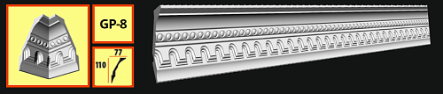картинка Плинтус потолочный GP- 8 <110*77> от магазина