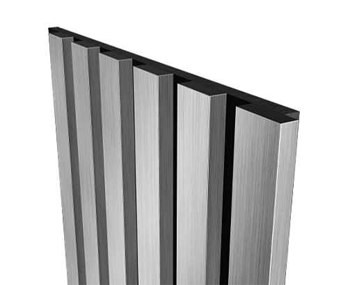 картинка Комплект акустических панелей ХРОМ МАТОВЫЙ черный войлок <3000*300*19> рейки экополимер от магазина