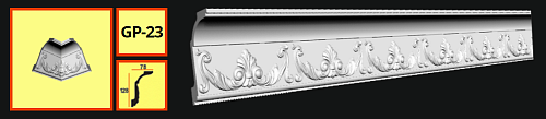 картинка Плинтус потолочный GP-23 <128*78> от магазина