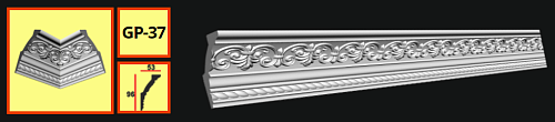 картинка Плинтус потолочный GP-37 <97*54> от магазина