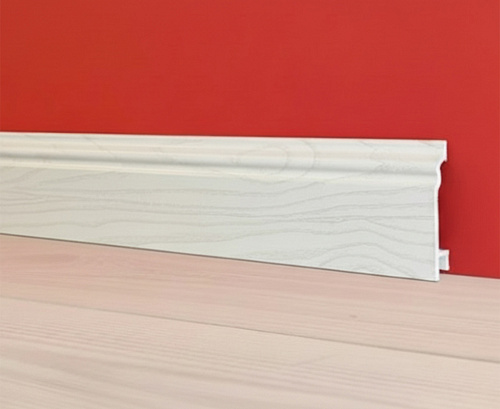 картинка  Плинтус Декор С01-1 белая ива КОМПОЗИТ 100мм 2,5м от магазина