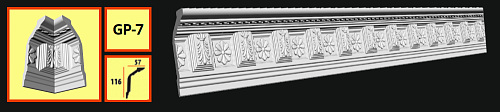 картинка Плинтус потолочный GP- 7 <116*57> (18шт) от магазина