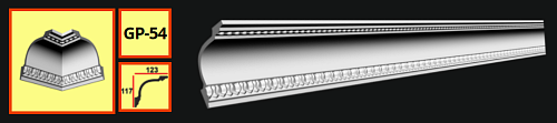 картинка Плинтус потолочный GP-54 <117*123> (12шт) от магазина