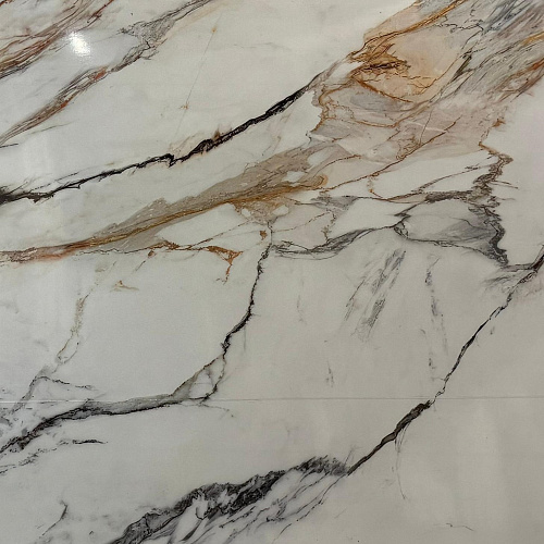 картинка Гибкий мрамор Каррара-122 с двойным лаком 2,5мм 1,2м*2,8м DUROFLEX от магазина