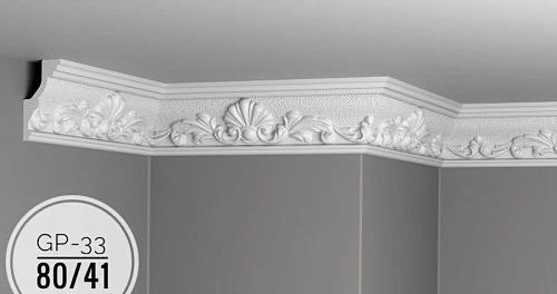 картинка Плинтус потолочный GP-33 <80*41> от магазина