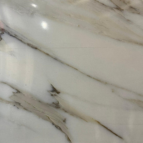 картинка Гибкий мрамор Каррара-123 с двойным лаком 2,5мм 1,2м*2,8м DUROFLEX от магазина