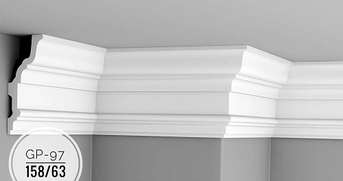 картинка Плинтус потолочный GP-97 <158*63> от магазина