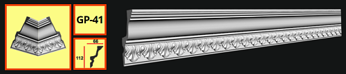 картинка Плинтус потолочный GP-41 <112*66> от магазина