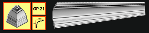 картинка Плинтус потолочный GP-21 <105*109> (12шт) от магазина