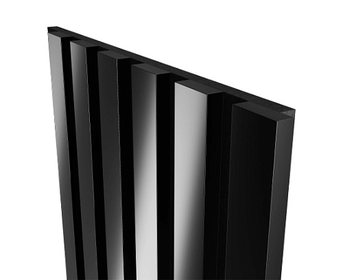 картинка Комплект акустических панелей ЧЕРНОЕ ЗЕРКАЛО черный войлок <3000*300*19> рейки экополимер от магазина