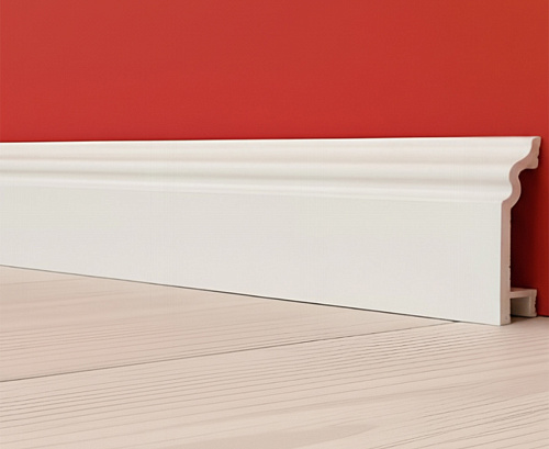 картинка  Плинтус Декор С01-1 Белый матовый КОМПОЗИТ 100мм 2,5м от магазина