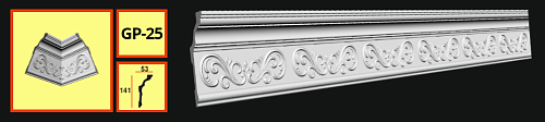 картинка Плинтус потолочный GP-25 <140*53> от магазина