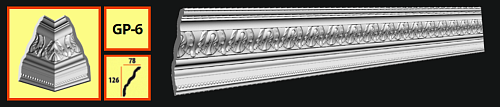 картинка Плинтус потолочный GP- 6 <126*78> от магазина