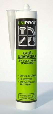 Купить Монтажный клей-шпатлевка Uniprof 310мл-0,5кг(24шт)