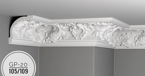 картинка Плинтус потолочный GP-20 <105*109> от магазина