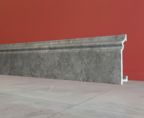 картинка Плинтус Декор С02-1 бетон 80мм 2,4м от магазина