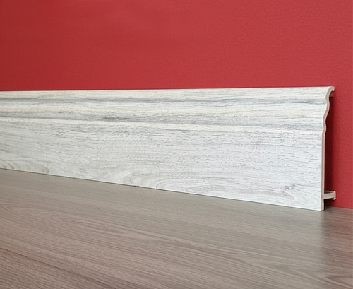 картинка Плинтус Декор С07-1 Ясень белый композит 100мм 2,5м от магазина