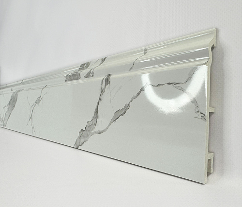 картинка Плинтус Декор С03-1 мрамор белоснежный 120мм 2,5(10шт) от магазина