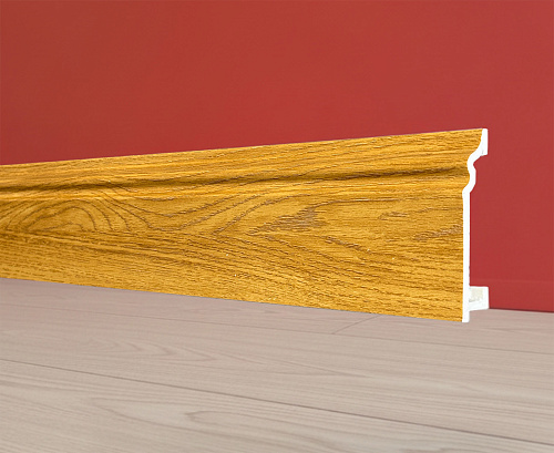 картинка Плинтус Декор С02-1 дуб желтый 80мм 2,4м от магазина