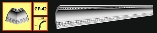 картинка Плинтус потолочный GP-42 <70*56> (34шт) от магазина
