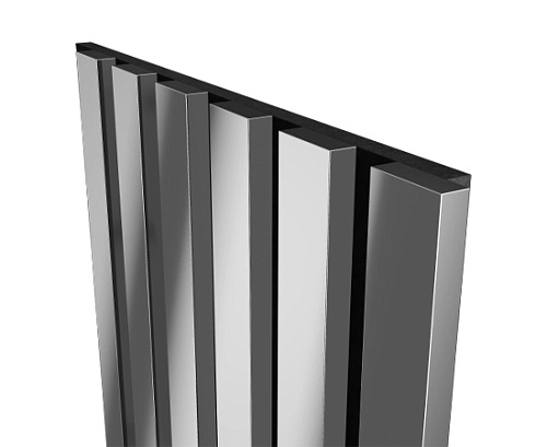 картинка Комплект акустических панелей ХРОМ черный войлок <3000*300*19> рейки экополимер от магазина