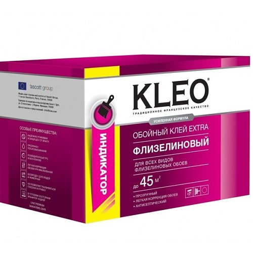 картинка Клей КЛЕО   ЕХТРА  45 сыпучийс индикатором, для флиз. обоев от магазина