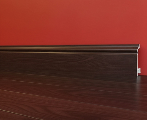 картинка  Плинтус Декор С01-1 орех темный КОМПОЗИТ 100мм 2,5м от магазина