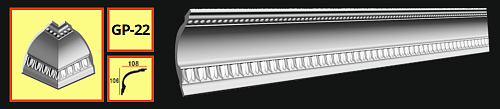 картинка Плинтус потолочный GP-22 <108*106> (12шт) от магазина